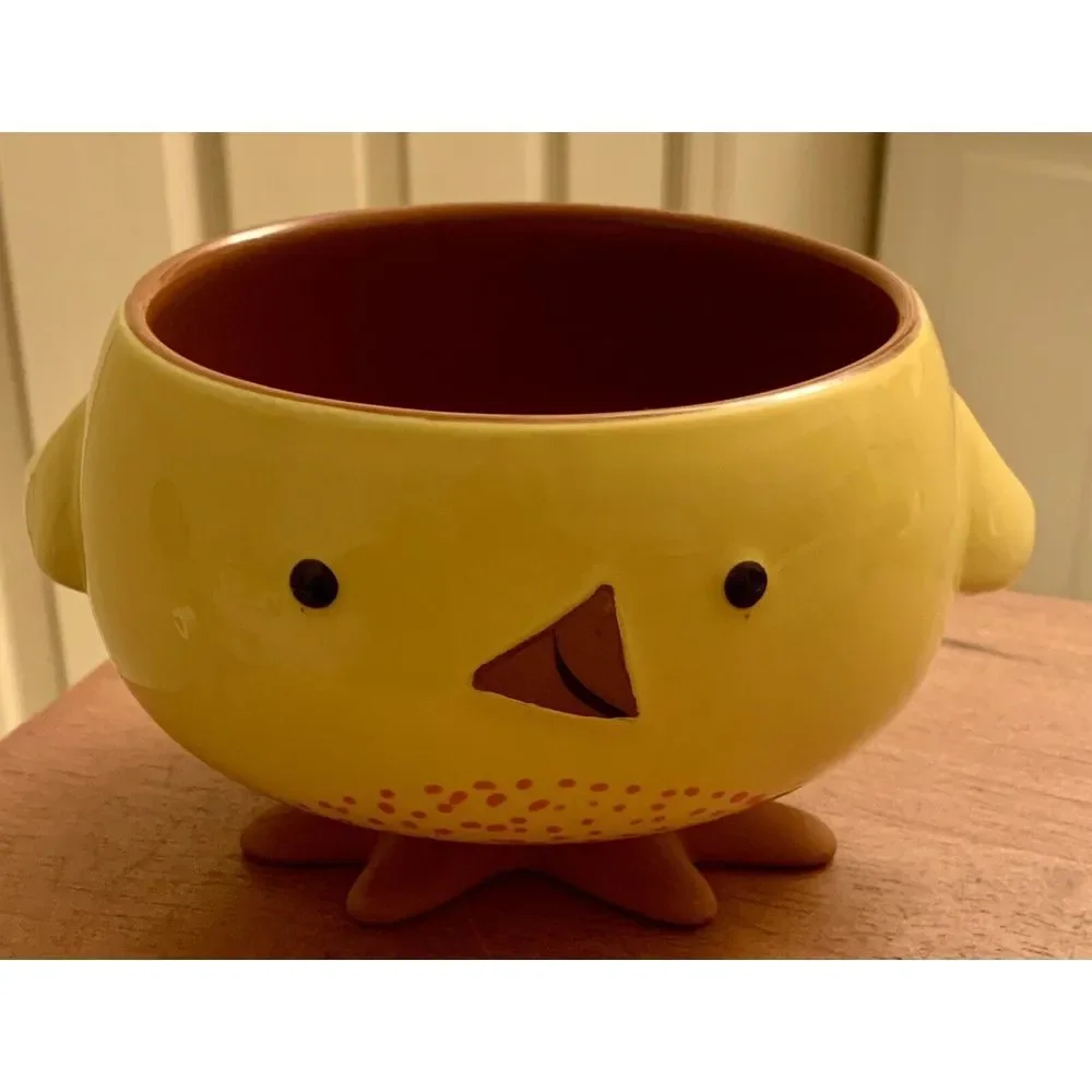 Hallmark Inspirations Spring Easter Chick Footed Candy Serving Dish Bowl Planter